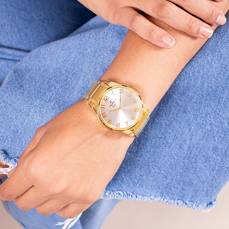 Champion Women's Elegance Gold Watch CN27652W + Necklace and Earrings Kit