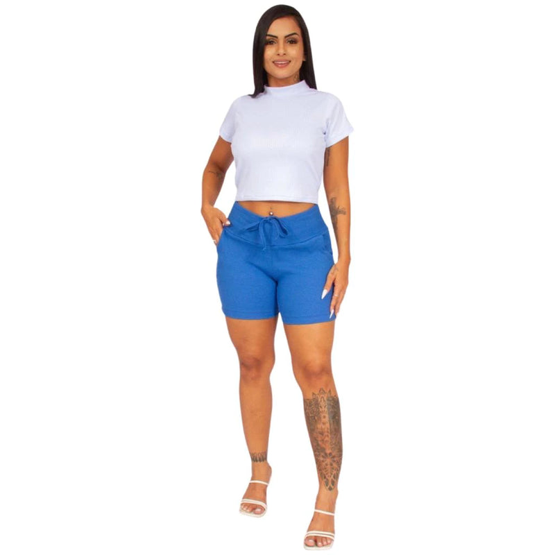 Short Bermuda Women's High Waist Gym