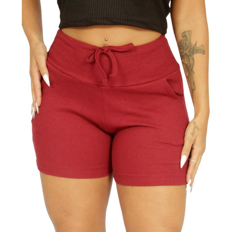 Short Bermuda Women's High Waist Gym
