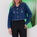 cropped short denim jacket