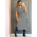 Vestido Feminino Midi Anne com Amarração na Cintura Super Tendência.