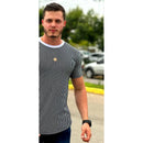 Camisa listrada camiseta masculina Longline. camisa oversized masculino