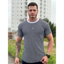 Camisa listrada camiseta masculina Longline. camisa oversized masculino