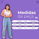 Calça Jeans Wild Leg Feminina Pantalona Lycra Cintura Alta