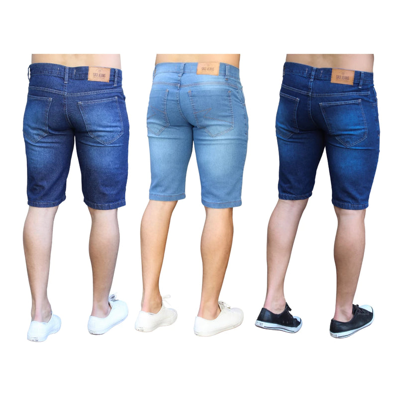 Kit 3 Bermudas Jeans Masculina Sr3 Premium