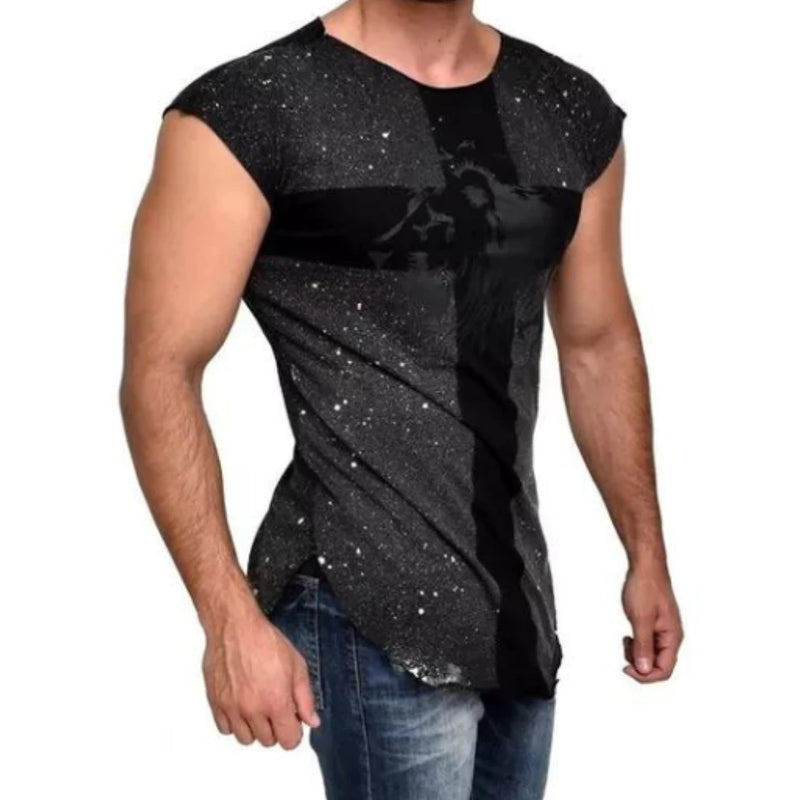 Men's Longline Destroyed Japanese Sleeve T-Shirt in exclusive premium stoned cotton - Bombey