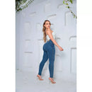 Calça jeans feminina sem bolso levanta bumbum com Lycra Premium