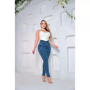 Calça jeans feminina sem bolso levanta bumbum com Lycra Premium