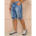 Bermuda Jeans Masculina Rasgado 100% Algodão