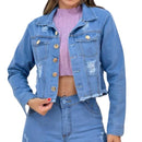 Jaqueta Jeans Feminina Azul Claro – Alta Qualidade e Estilo Atemporal