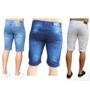 Kit 03 Bermudas Jeans Masculina Lycra Lisa Premium