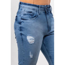 Calça Jeans Masculina  Super Skinny Justa Colada na Perna Com Lycra Elastano