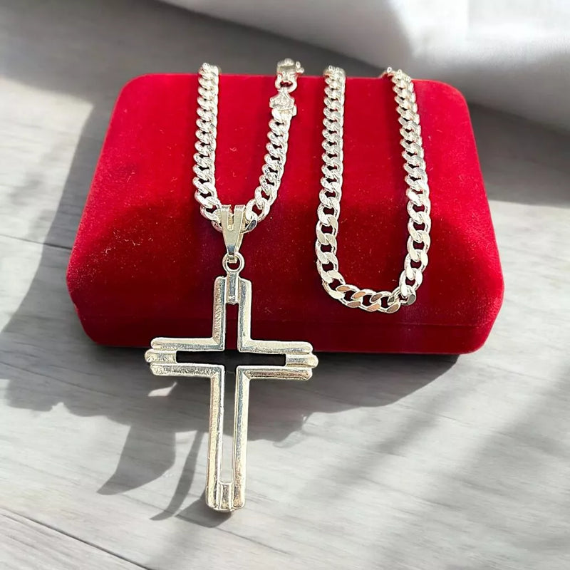 Cordão Corrente Grumet Masculino 4.5 mm a PRATA Legitima 925 - 70 cm