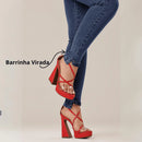 Calça Jeans Feminina Cintura Alta Com Detalhe na Barra com Lycra Power