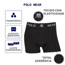 6 Unidades Cuecas Boxer Polo Wear Lisa Microfibra Masculina