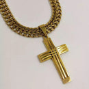 Pingente Crucifixo Grande com Alto Relevo Feito em Moeda Antiga Ligitima