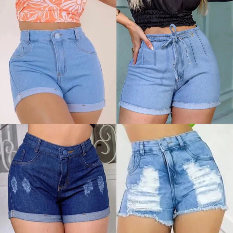 High Waist Mom Jeans Shorts