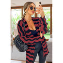 Women's Kimono Winter Zig Striped Knitting Coat