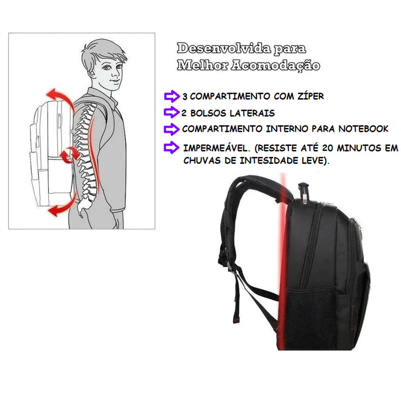 Mochila Para Notebook Escolar Executiva Adulto Masculina Grande Impermeável 6727