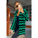 Women's Kimono Winter Zig Striped Knitting Coat
