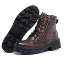 Women's Tractored Boots with Zipper Short Top