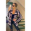 Women's Kimono Winter Zig Striped Knitting Coat