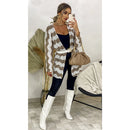 Women's Kimono Winter Zig Striped Knitting Coat