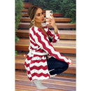 Women's Kimono Winter Zig Striped Knitting Coat