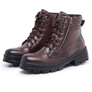 Women's Tractored Boots with Zipper Short Top