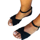 sandálias rasteiras em x com fivela sola tratorada