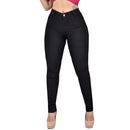 Calças Feminina Jeans Cós Alto Lycra