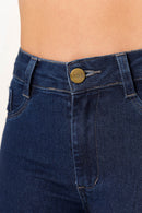 Calça Jeans Skinny Modeladora Levanta Bumbum Cintura Alta - Azul Escuro