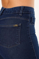 Calça Jeans Skinny Modeladora Levanta Bumbum Cintura Alta - Azul Escuro