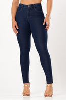 Calça Jeans Skinny Modeladora Levanta Bumbum Cintura Alta - Azul Escuro