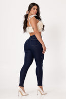 Calça Jeans Skinny modeladora levanta bumbum de cintura alta