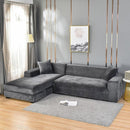 Capa de Sofá Elástica Impermeável de Camurça para Sofá em L