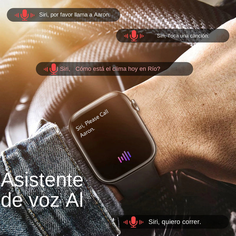 Smartwatch Original 9 Bluetooth Chamada Medidor De Temperatura Corporal NFC AMOLED Para Android