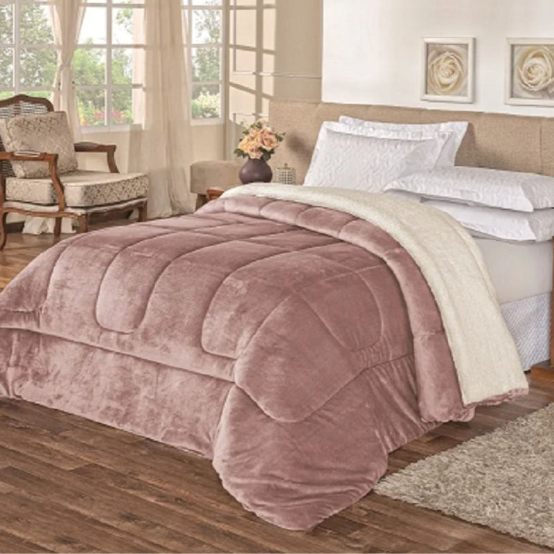 Coberdrom Sherpa Casal King Supreme Duplaface Pele de Cordeiro