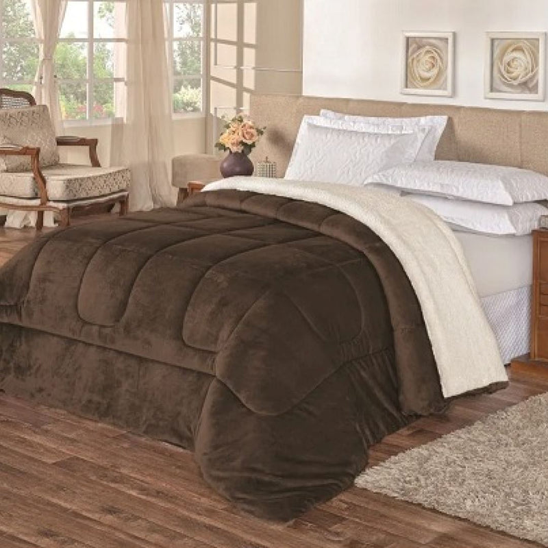 Coberdrom Sherpa Casal King Supreme Duplaface Pele de Cordeiro