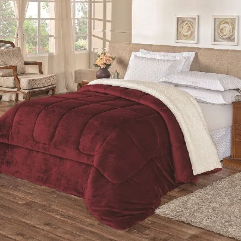 Coberdrom Sherpa Casal King Supreme Duplaface Pele de Cordeiro