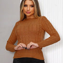 Blusa Trico Modal Manga Longa Feminino Transado Malha U / ROSA CLARO