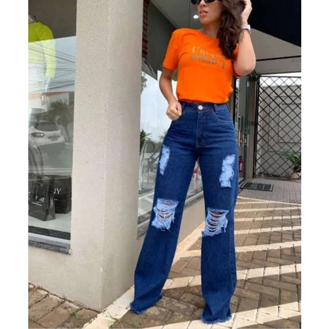 Jeans High Waist Wide Leg Pantalona Moda Gringa Juliette