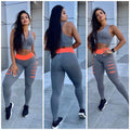 set of detonated leggings plus women's suplex gym training top