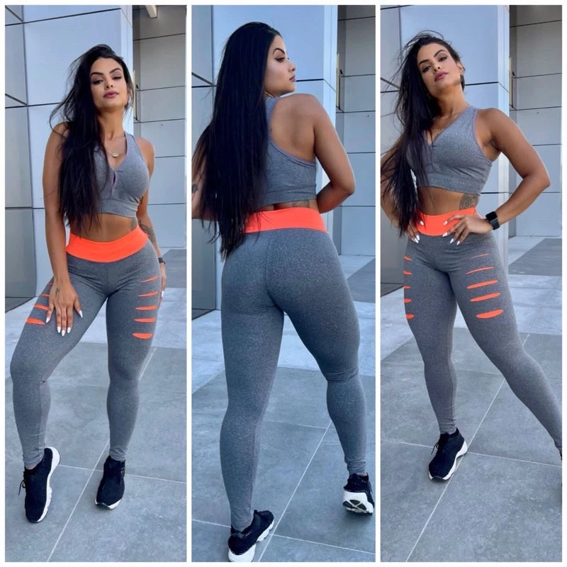 set of detonated leggings plus women's suplex gym training top