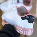 Dolce Gabbana Women's Casual White Rose Sneakers Immediate Shipping