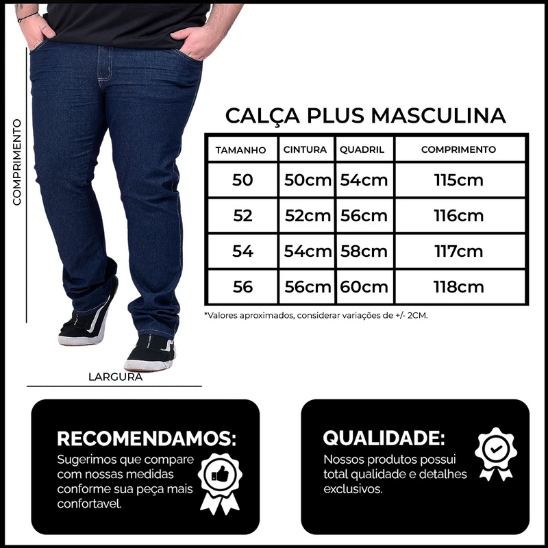 Calça Jeans Casual Plus Size