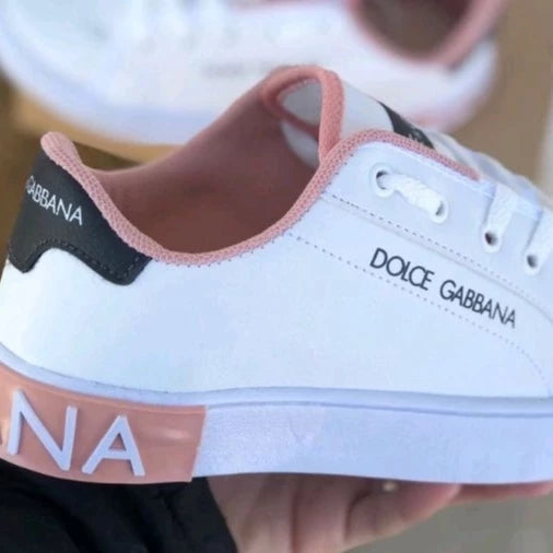 Dolce Gabbana Women's Casual White Rose Sneakers Immediate Shipping