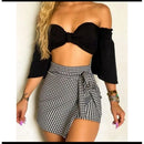 Short Saia Feminina Laço frontal Malha Crepe