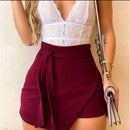 Short Saia Feminina Laço frontal Malha Crepe