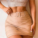 Women's Belt Skirt High Waist Skirt